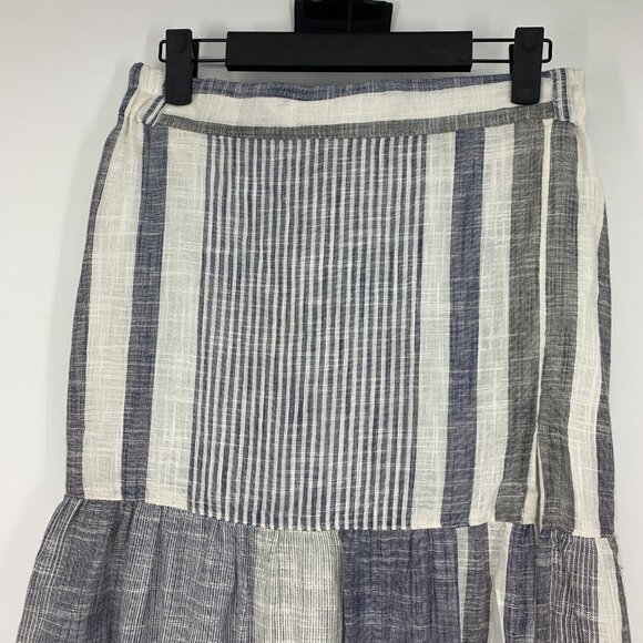 Angie Skirt Blue White Stripe Maxi Pull On Lined Boho NWT - Picture 4 of 11